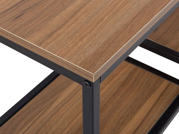 Κονσόλα Εισόδου Shumee Belmont 120cm, από MDF σε Σκούρο Ξύλο και Μαύρο Χρώμα