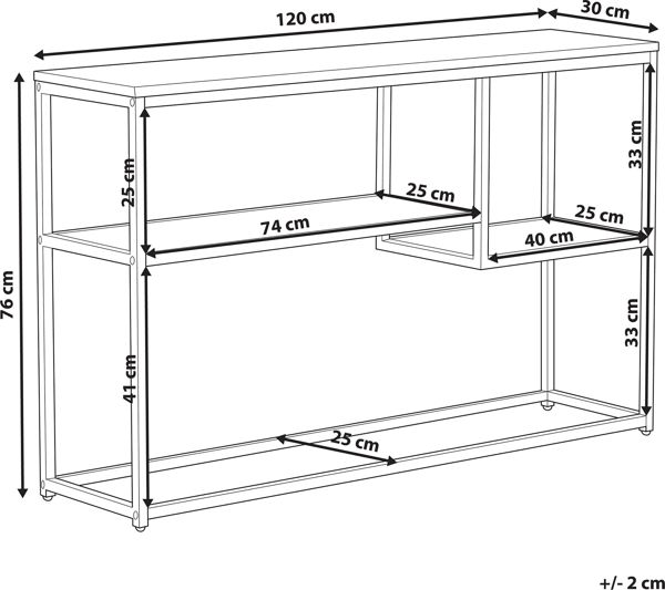 Κονσόλα Εισόδου Shumee Belmont 120cm, από MDF σε Σκούρο Ξύλο και Μαύρο Χρώμα