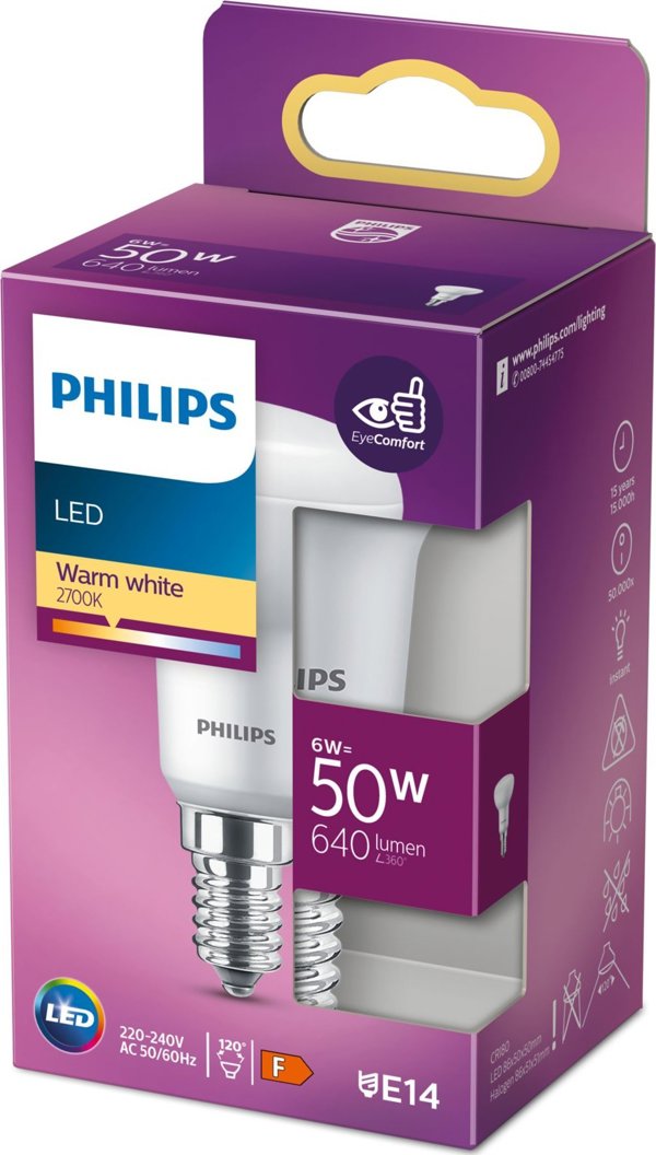 Signify Philips LED Reflektor R50 50W E14 Θερμό Λευκό 640lm Ασημί 1 τεμ