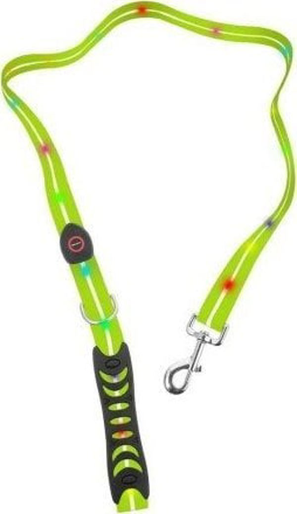 DoggyVillage Signal Leash - Φωτιζόμενος Οδηγός Σκύλου LED, 1.2m, Πράσινο, για Μεσαίου & Μεγάλου Μεγέθους Σκύλους
