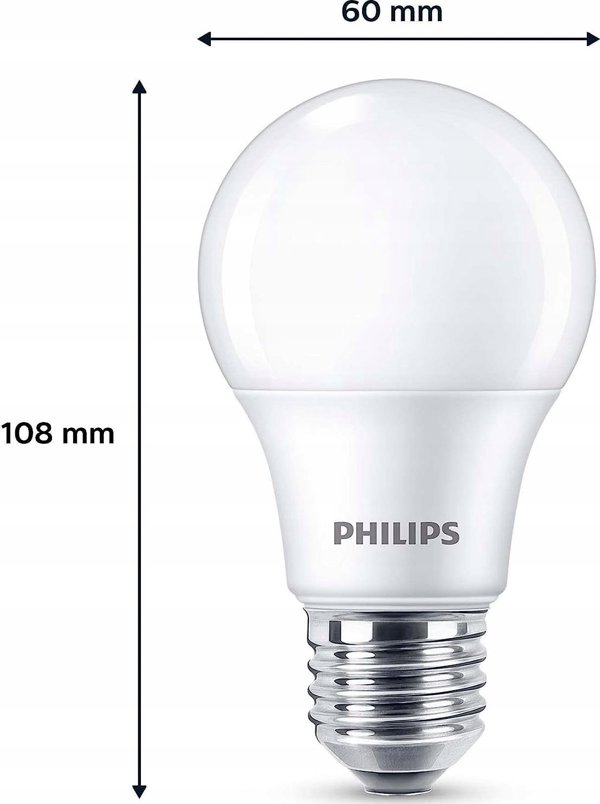 Signify Philips LED κλασική λάμπα 60W E27 θερμό λευκό 806lm ματ 3 τεμ