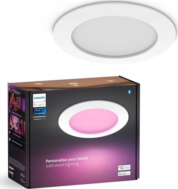Signify Philips Hue White & Col. Amb. Slim Recessed 170mm λευκό