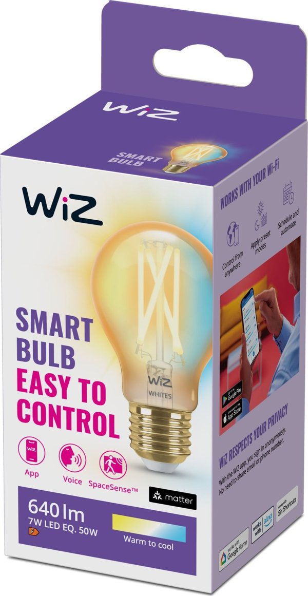 Signify WiZ Filament 50W E27 Standardform Amber Einzelpack