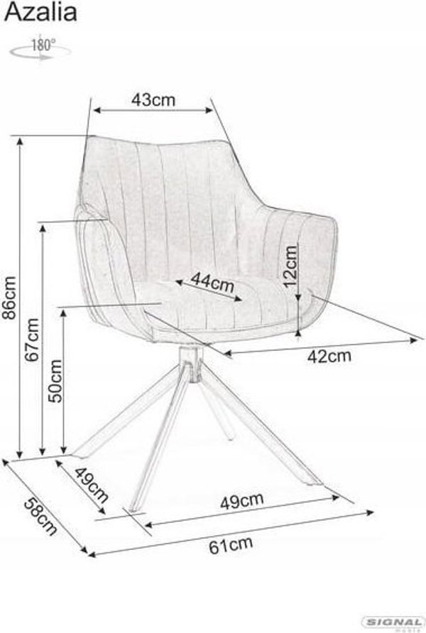 Καρέκλα Signal 61 x 44 x 86 cm αποχρώσεις του γκρι 1 τεμ. 12118876 5901477295201
