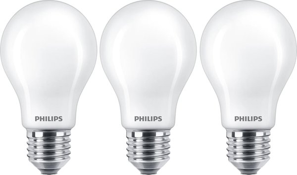 Signify Philips LED classic Lampe 60W E27 Warmweiß 806lm matt 3er P