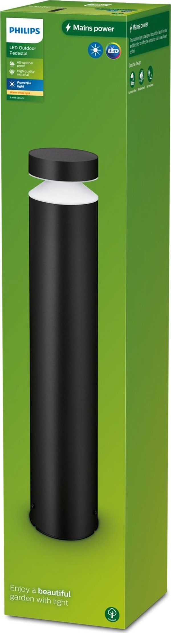 Signify Philips Εξωτερικός Λαβέν Σοκκέλ 6W 27K μαύρο
