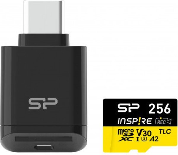 Κάρτα μνήμης Silicon Power microSDXC 256GB Inspire + αναγνώστης καρτών