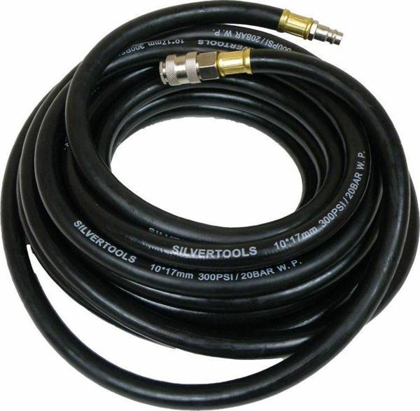 Silver Πνευματικός Σωλήνας Πολυουρεθάνης 10x17mm, 20m με Συνδετήρες EX10553-20