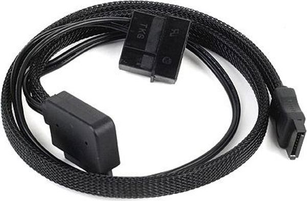 SilverStone SATA - SATA Slimline + Molex, 0.5m, Μαύρο (SSTCP10)