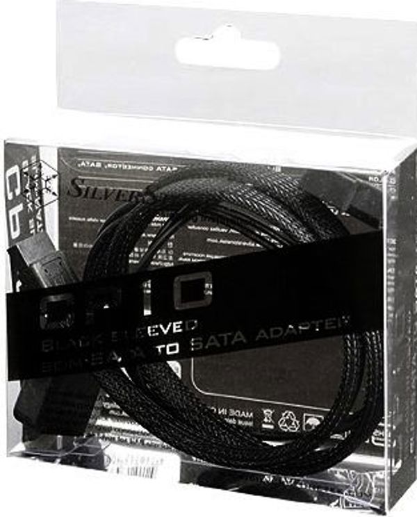 SilverStone SATA - SATA Slimline + Molex, 0.5m, Μαύρο (SSTCP10)