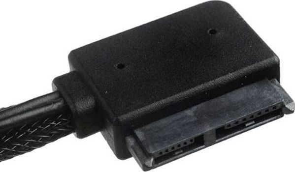 SilverStone SATA - SATA Slimline + Molex, 0.5m, Μαύρο (SSTCP10)