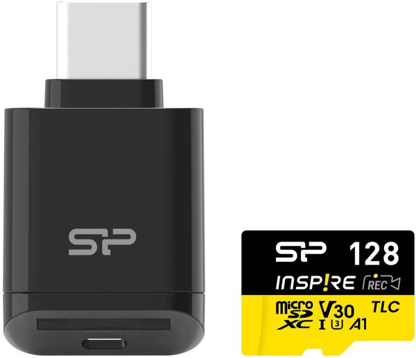 Κάρτα μνήμης Silicon Power microSDXC 128GB Inspire + αναγνώστης καρτών