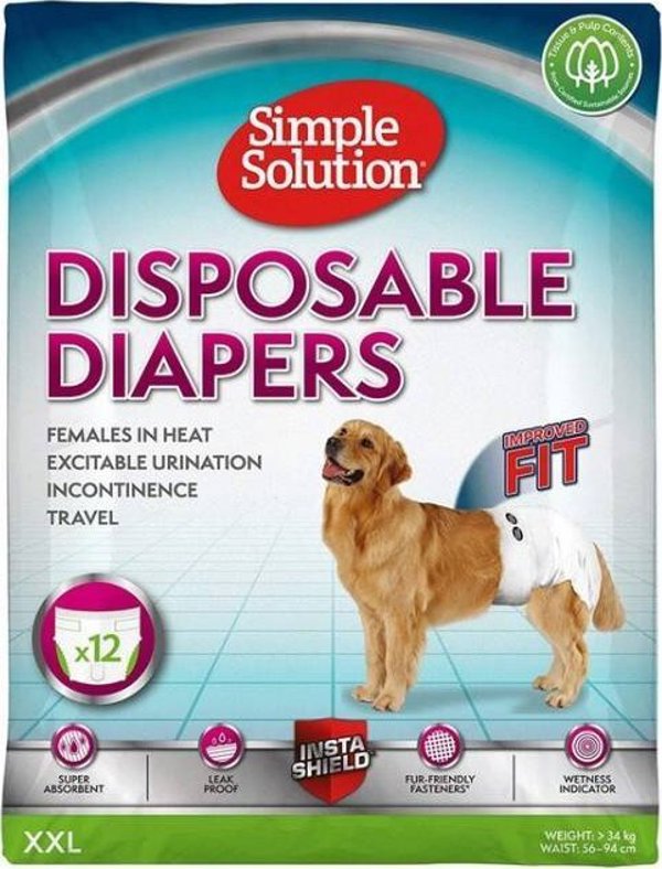 Simple Solution Simple Solution Πάνες Μιας Χρήσης για Θηλυκά Σκύλους XXL 12τμχ