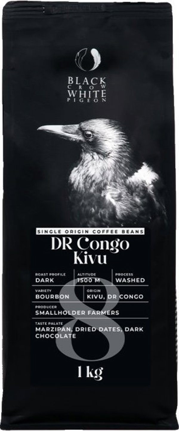 Καφές μονοποικιλιακός Black Crow White Pigeon DR Congo Kivu, 1 kg