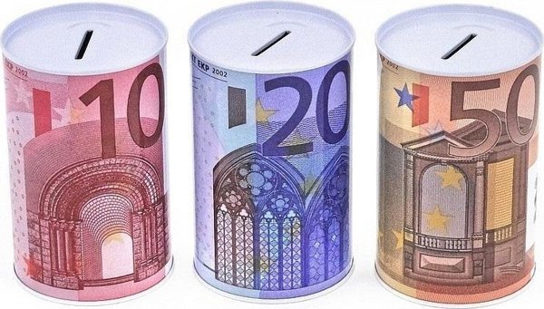 Μεταλλικός κουμπαράς νόμισμα ευρώ MIX