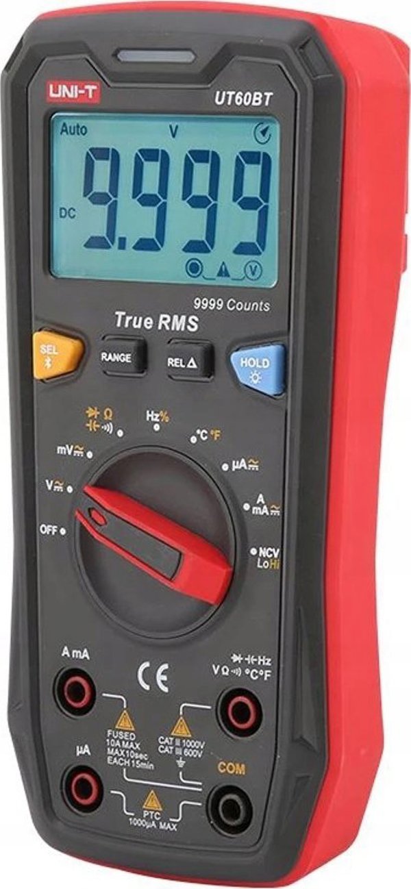 Ψηφιακός πολύμετρος DC/AC1000V| DC/AC 10A| 100MO| 10mF| 10MHz| -40-1000C| BT, UNI-T