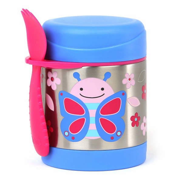 Skip Hop Θερμός για παιδιά Zoo Πεταλούδα 0.325 l Ασημί-μπλε