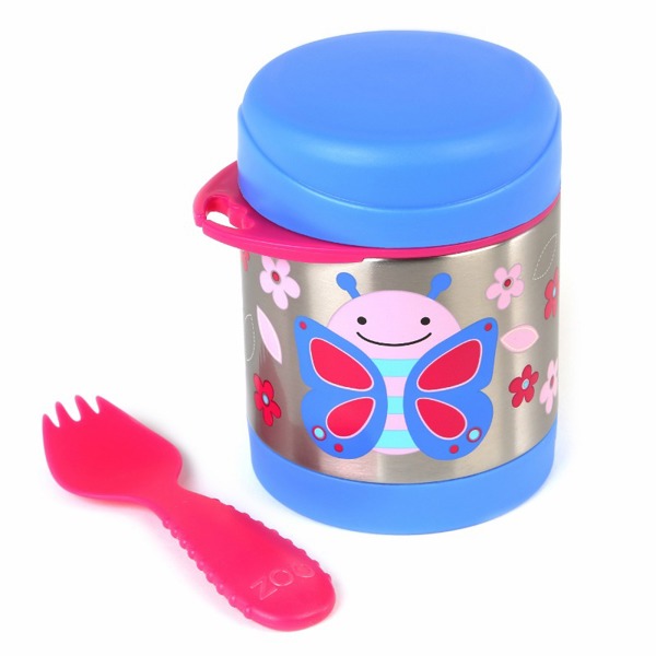 Skip Hop Θερμός για παιδιά Zoo Πεταλούδα 0.325 l Ασημί-μπλε