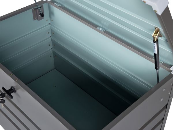 Beliani Cebrosa Κουτί Κήπου Αποθήκευσης 300L, Γαλβανισμένος Χάλυβας, Γκρι