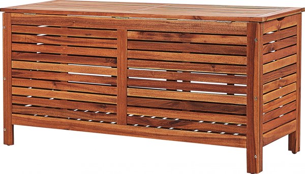 Beliani Κουτί Κήπου RIVIERA από Ξύλο Ακακίας, 130x64 cm, Σκούρο Ξύλο