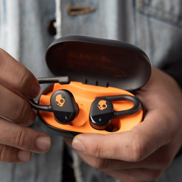 Ασύρματα ακουστικά Skullcandy Push Play Active, μαύρο/πορτοκαλί