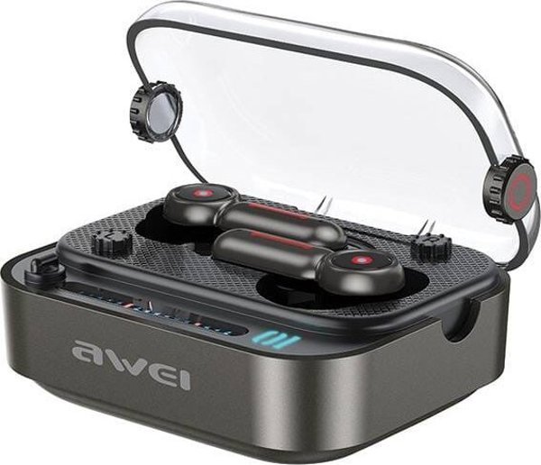 Ακουστικά Awei AWEI ακουστικά Bluetooth 5.3 T58 ANC + σταθμός σύνδεσης μαύρο/black