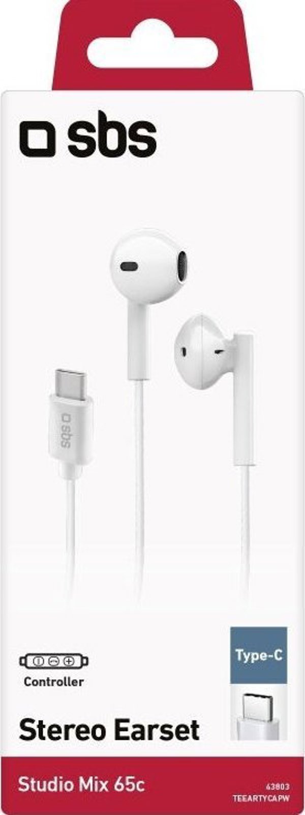 Ακουστικά SBS Mobile SBS Studio Mix 65c In-Ear USB-C λευκό