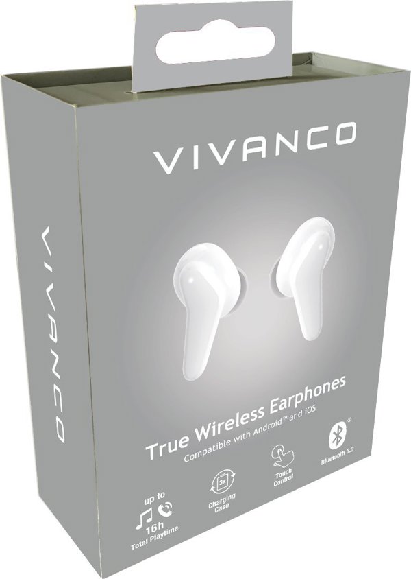 Ασύρματα ακουστικά Vivanco Fresh Pair BT, λευκά (60604)