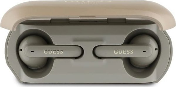 Ακουστικά Guess Guess Bluetooth GUTWSC2MCDSD TWS + σταθμός σύνδεσης χρυσό/χρυσό Επιμήκης Μεταλλική Εκτυπωμένη Λογότυπο