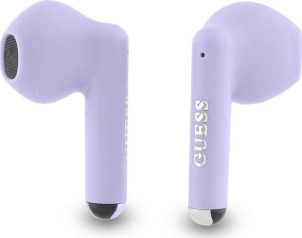 Ακουστικά Guess Bluetooth TWS GUTWSJ14ESGU, Ασύρματα Ακουστικά με Θήκη Φόρτισης, Printed Classic Logo, Μωβ