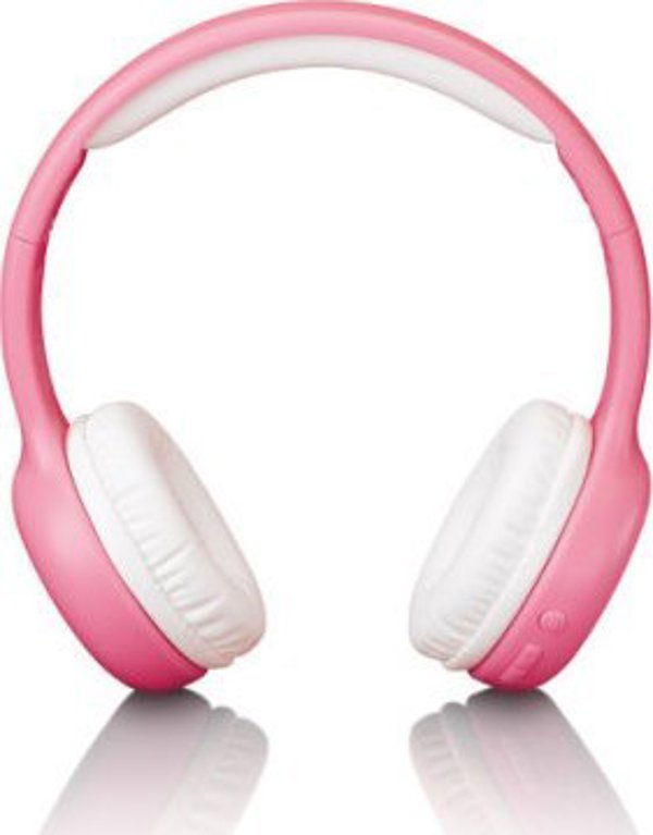 Lenco Παιδικά Ασύρματα Ακουστικά Bluetooth με Μικρόφωνο, Έλεγχο Έντασης & Αυτοκόλλητα, Ροζ