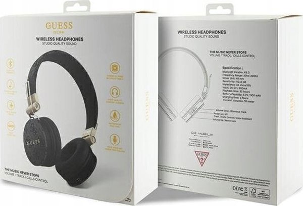 Ακουστικά Guess 4G Metal Logo μαύρα (GUBH704GEMK)