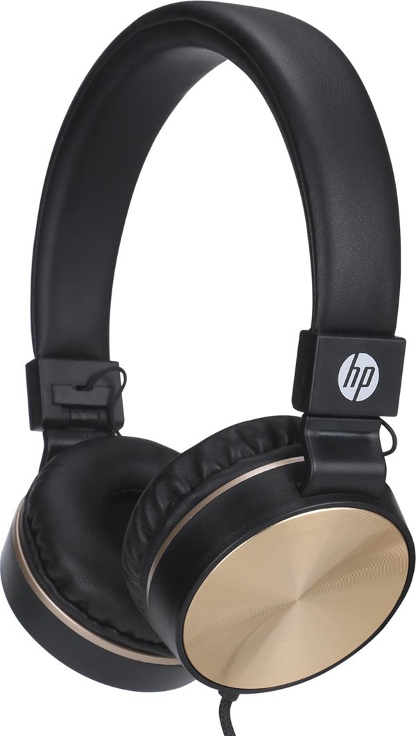 Ακουστικά HP HP DHH-1206 ακουστικά με μικρόφωνο, ρύθμιση έντασης, μαύρο-χρυσό, κλασικός τύπος 3,5mm jack