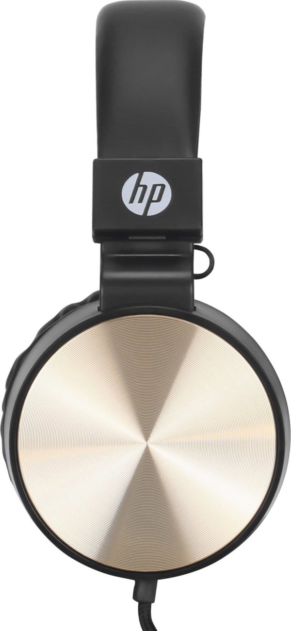 Ακουστικά HP HP DHH-1206 ακουστικά με μικρόφωνο, ρύθμιση έντασης, μαύρο-χρυσό, κλασικός τύπος 3,5mm jack