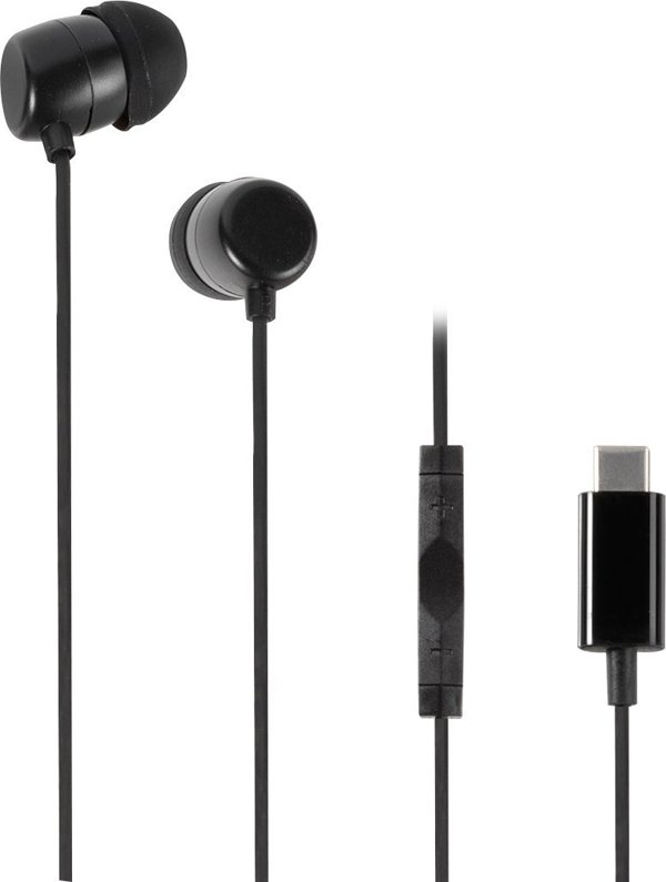 Ακουστικά Vivanco Vivanco headset Στερεοφωνικά ακουστικά USB-C, μαύρο (61752)