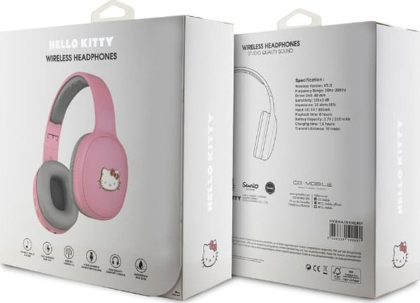 Ακουστικά HelloKitty Hello Kitty ακουστικά Bluetooth HKBHA1BKHLMP ροζ/ροζ Μεταλλικό Λογότυπο