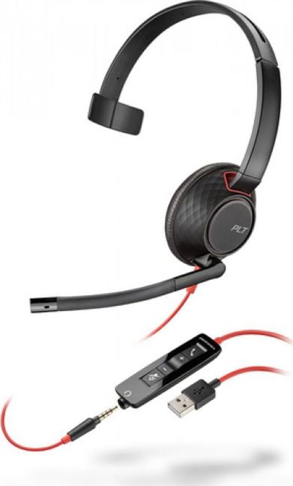 Plantronics Blackwire 5210 Ενσύρματα Ακουστικά Γραφείου USB-A με Μικρόφωνο Noise-Canceling (207577-201)