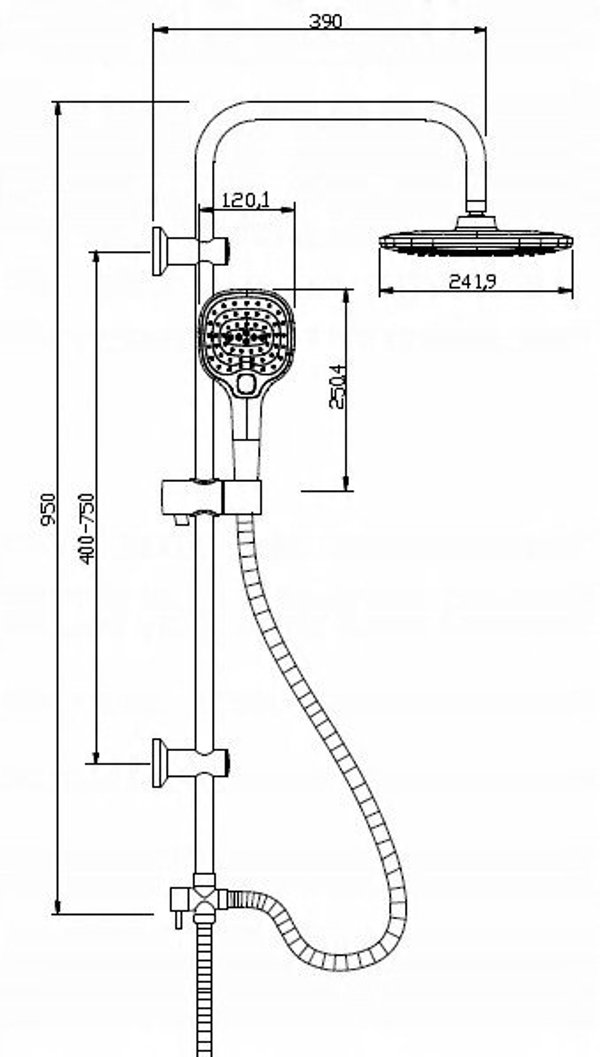 Ακουστικό ντους Invena INVENA DESZCZOWNIA ROTONDA KWADRATOWA BIALA - AU-27-K02