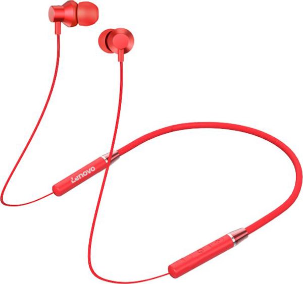 Lenovo HE05 Bluetooth Ακουστικά Neckband – Κόκκινα, 8 Ώρες Αυτονομία