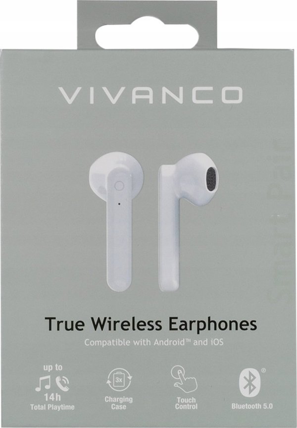 Ακουστικά Vivanco Vivanco ασύρματα ακουστικά Smart Air Pair, λευκό (60599)