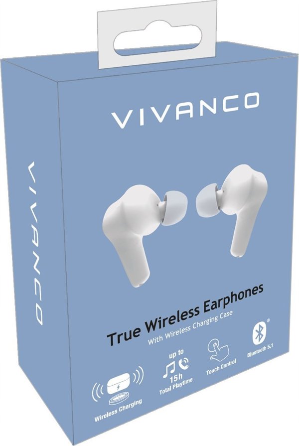 Ακουστικά Vivanco Vivanco ασύρματα ακουστικά Comfort Pair TWS, λευκό (62599)