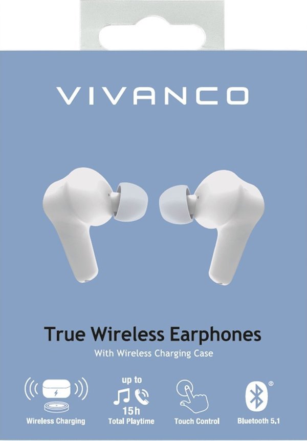 Ακουστικά Vivanco Vivanco ασύρματα ακουστικά Comfort Pair TWS, λευκό (62599)