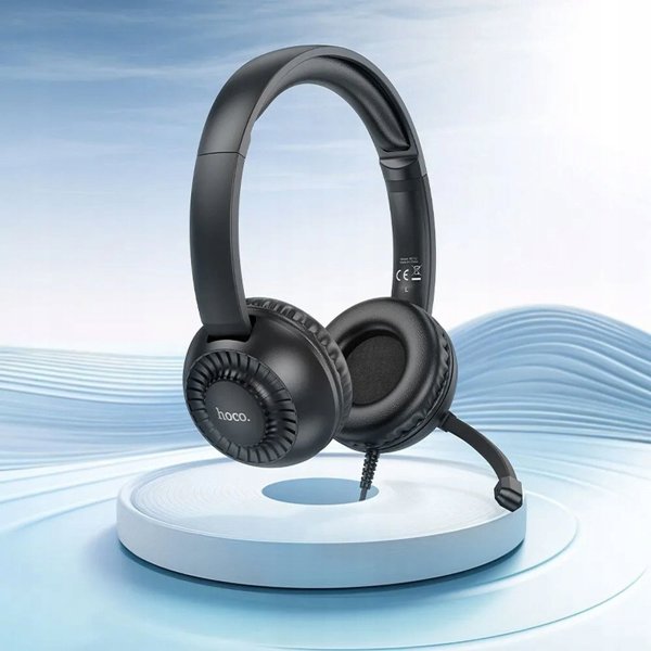 Ενσύρματα ακουστικά κεφαλής Jack 3,5 mm HOCO W112 μαύρα