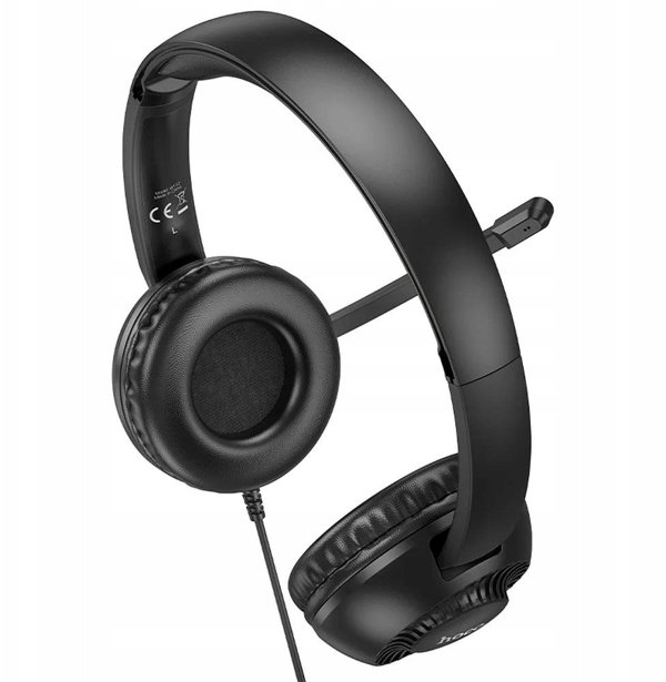 Ενσύρματα ακουστικά κεφαλής Jack 3,5 mm HOCO W112 μαύρα