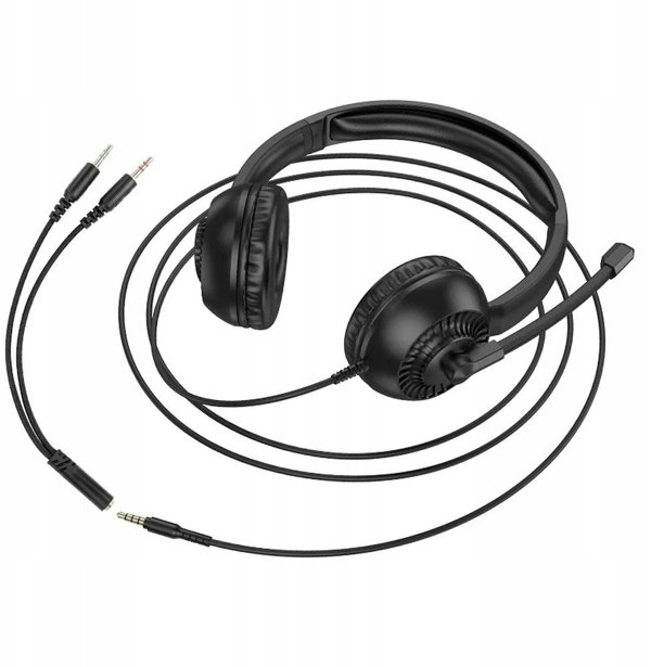 Ενσύρματα ακουστικά κεφαλής Jack 3,5 mm HOCO W112 μαύρα