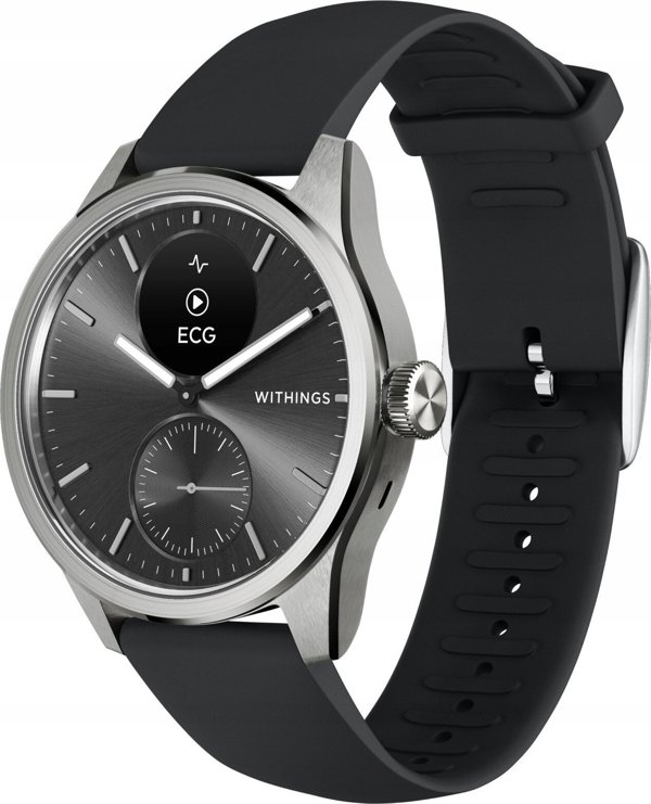 Έξυπνο ρολόι Withings Withings Scanwatch 2 - ρολόι με λειτουργία ΗΚΓ, μέτρηση παλμών και SPO2 καθώς και μέτρηση φυσικής δραστηριότητας και ύπνου (42mm, μαύρο)