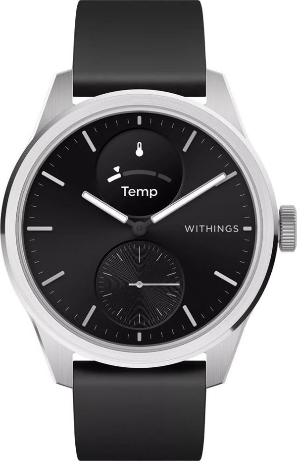 Έξυπνο ρολόι Withings Withings Scanwatch 2 - ρολόι με λειτουργία ΗΚΓ, μέτρηση παλμών και SPO2 καθώς και μέτρηση φυσικής δραστηριότητας και ύπνου (42mm, μαύρο)