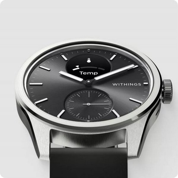 Έξυπνο ρολόι Withings Withings Scanwatch 2 - ρολόι με λειτουργία ΗΚΓ, μέτρηση παλμών και SPO2 καθώς και μέτρηση φυσικής δραστηριότητας και ύπνου (42mm, μαύρο)