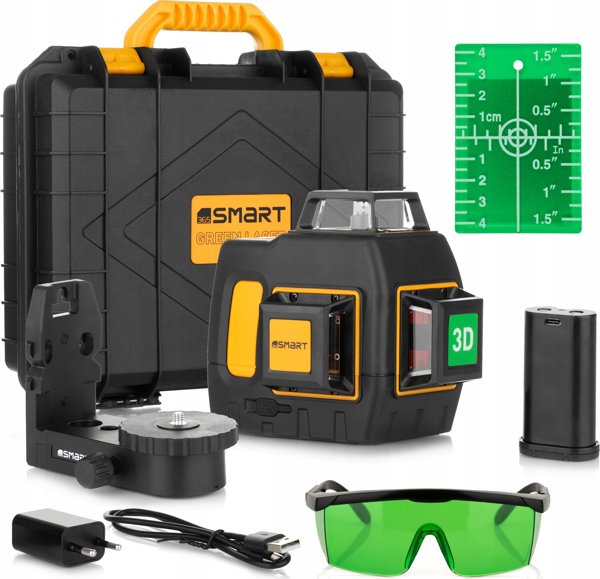 SMART365 λέιζερ επιπέδου 3x360, 40m, πράσινο τηλεχειριστήριο, bluetooth