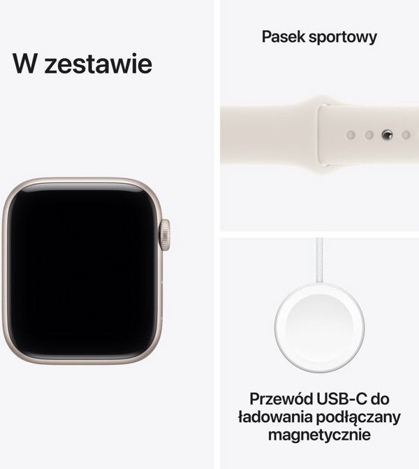 Apple Watch SE 3 GPS 40mm Θήκη από Αλουμίνιο Starlight με Λουράκι Sport Starlight - S/M